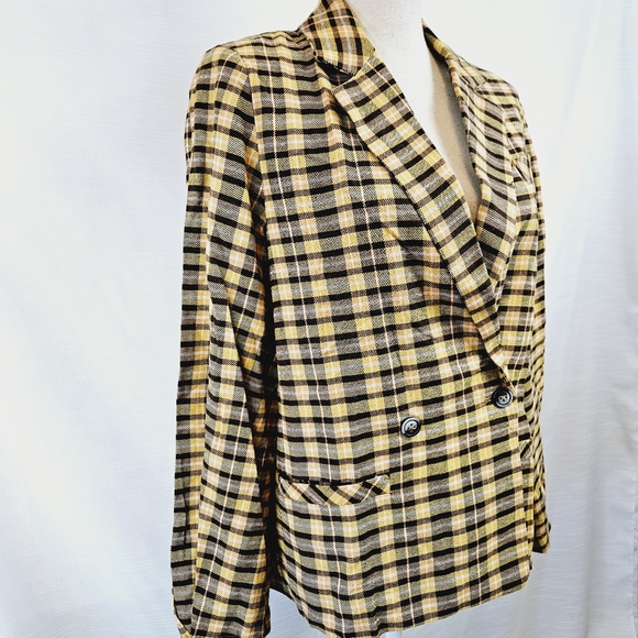 Free People We the Free Plaid Blazer X-small - Picture 5 of 11